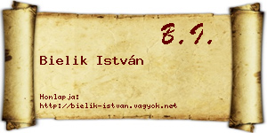 Bielik István névjegykártya